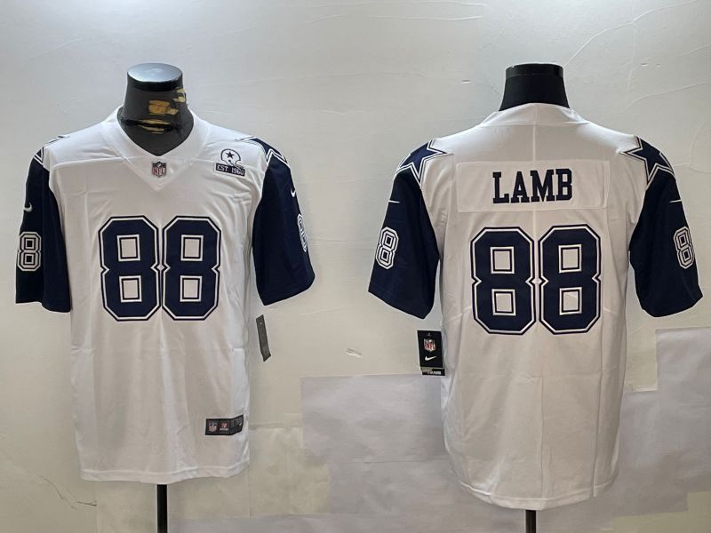 Men Dallas Cowboys #88 Lamb White 2024 Nike Limited NFL Jersey style 3